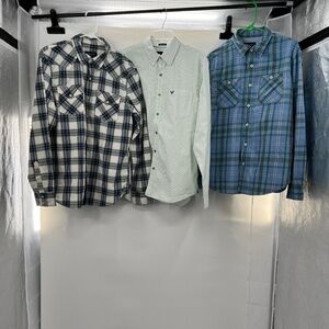 3 American Eagle Outfitters Button down shirts All Size Large